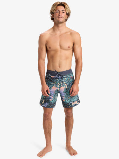 quiksilver, Surfsilk Scallop 18" - Boardshorts für Männer, INDIA INK HIDDEN GEM (ksh7) Surfsilk Scallop 18" - Board Shorts for Men  EQYBS04862