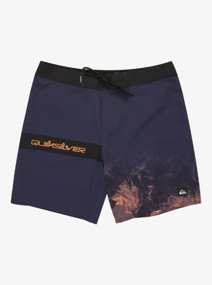 quiksilver, Surfsilk Straight Leg 18" - Boardshorts für Männer, INDIA INK BLOCK THERMOSTAMP (ksh8) Surfsilk Straight Leg 18" - Board Shorts for Men  EQYBS04889