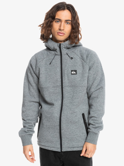 Kurow - Zip Up Hoodie for Men - Men's Grey Zip Up Hoodie | Quiksilver