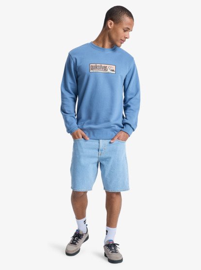 quiksilver, Graphic - Sudadera de cuello redondo para Hombre, CORONET BLUE (blq0) Graphic - Crew Neck Sweatshirt for Men  EQYFT05055