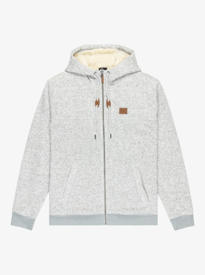 quiksilver, Cypress Keller - Sweatshirt com capuz em velo com fecho completo para homem, LIGHT GREY HEATHER (sjsh) Cypress Keller - Full Zip Hoodie Fleece for Men  EQYFT05113