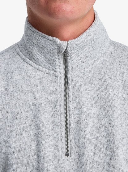 quiksilver, Keller 1/4 Zip - Polar con cremallera 1/4 para hombre, LIGHT GREY HEATHER (sjsh) Keller 1/4 Zip - Fleece Top for Men  EQYFT05114