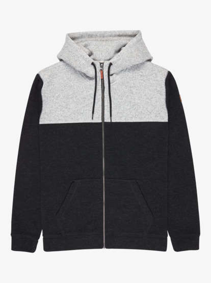 quiksilver, Keller Block Zip - Casaco com capuz com fecho completo para homem, BLACK HEATHER (kvjh) Keller Block Zip - Full Zip Hoodie for Men  EQYFT05122