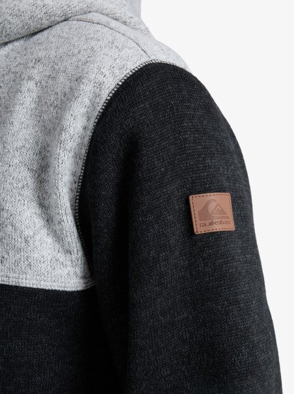 quiksilver, Keller Block Zip - Casaco com capuz com fecho completo para homem, BLACK HEATHER (kvjh) Keller Block Zip - Full Zip Hoodie for Men  EQYFT05122