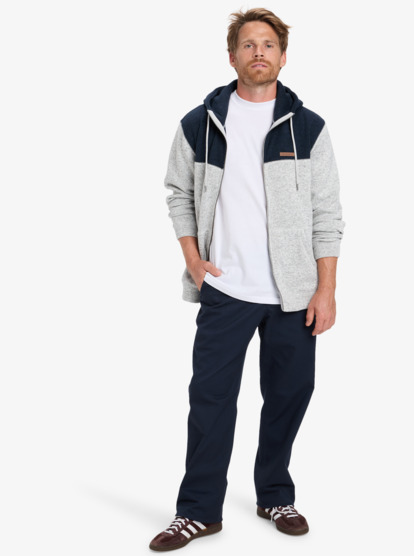 quiksilver, Keller Block Zip - Casaco com capuz com fecho completo para homem, LIGHT GREY HEATHER (sjsh) Keller Block Zip - Full Zip Hoodie for Men  EQYFT05122
