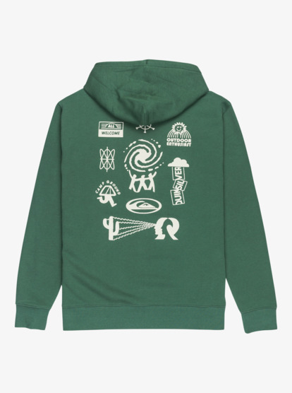 quiksilver, Salt Water Graphic - Hoodie for Men, TREKKING GREEN (tkr) Salt Water Graphic - Hoodie for Men  EQYFT05126