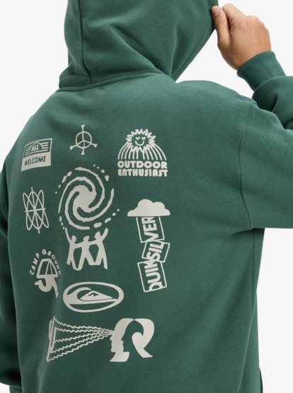 quiksilver, Salt Water Graphic - Hoodie for Men, TREKKING GREEN (tkr) Salt Water Graphic - Hoodie for Men  EQYFT05126