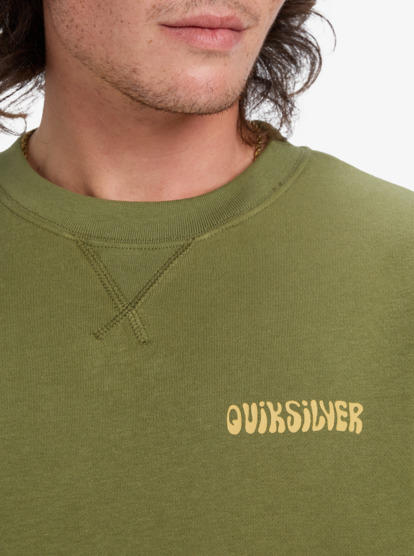 quiksilver, Salt Water Graphic - Sweatshirt para homem, LODEN GREEN (gng0) Salt Water Graphic - Sweatshirt for Men  EQYFT05127