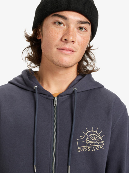 quiksilver, GraphicZip - Sudadera con capucha y cremallera para hombre, INDIA INK (ksh0) GraphicZip - Full Zip Hoodie for Men  EQYFT05133