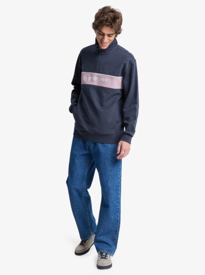 quiksilver, 1/4 Zip - Fleece mit Reißverschluss-Kragen für Männer, INDIA INK (ksh0) 1/4 Zip - Quarter Zip Fleece for Men  EQYFT05153