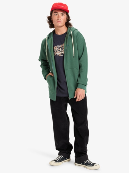 quiksilver, Salt Water Zip - Sweat à capuche zippé pour Homme, TREKKING GREEN (tkr) Salt Water Zip - Full Zip Hoodie for Men  EQYFT05160