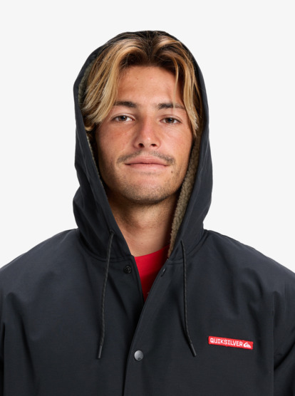 quiksilver, Rain Cloud 3K - Waterproof Coach Hooded Jacket for Men, BLACK (kvj0) Rain Cloud 3K - Waterproof Coach Hooded Jacket for Men  EQYJK04186
