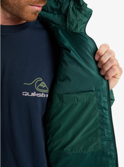 quiksilver, Scaly Hood - Casaco isolante com capuz para homem, TREKKING GREEN (tkr) Scaly Hood - Hooded Insulator Jacket for Men  EQYJK04189