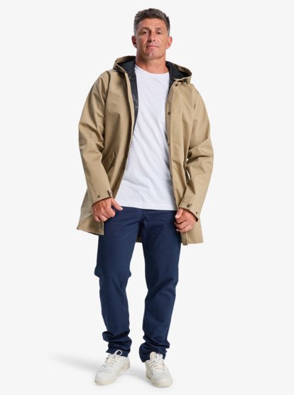 quiksilver, Diamond Rain - Chaqueta impermeable con capucha para hombre, ELMWOOD (tmp0) Diamond Rain - Waterproof Hooded Jacket for Men  EQYJK04193