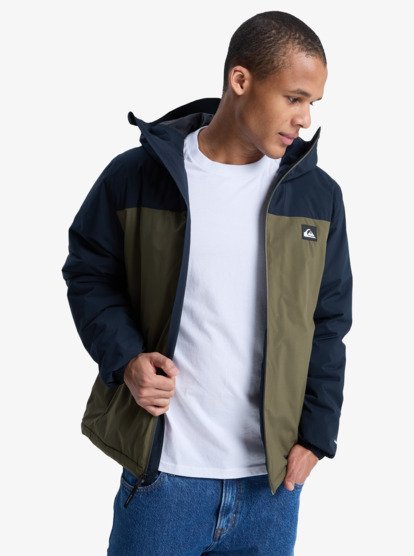 quiksilver, Overcast 3K Insulated - Waterproof Hooded Jacket for Men, GRAPE LEAF (cre0) Overcast 3K Insulated - Waterproof Hooded Jacket for Men  EQYJK04194