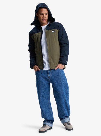 quiksilver, Overcast 3K Insulated - Waterproof Hooded Jacket for Men, GRAPE LEAF (cre0) Overcast 3K Insulated - Waterproof Hooded Jacket for Men  EQYJK04194
