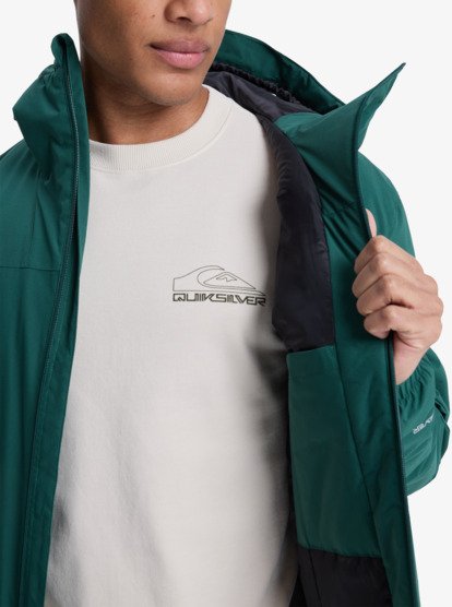 quiksilver, Overcast 3K Insulated - Veste imperméable à capuche pour Homme, TREKKING GREEN (tkr) Overcast 3K Insulated - Waterproof Hooded Jacket for Men  EQYJK04194