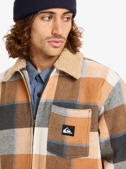 quiksilver, Dna Sherpa Harrington - Chaqueta Harrington para hombre, ALMOND SHERPA HARRINGTON (cmd1) Dna Sherpa Harrington - Harrington Jacket for Men  EQYJK04201