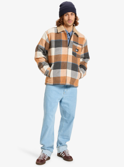 quiksilver, Dna Sherpa Harrington - Chaqueta Harrington para hombre, ALMOND SHERPA HARRINGTON (cmd1) Dna Sherpa Harrington - Harrington Jacket for Men  EQYJK04201