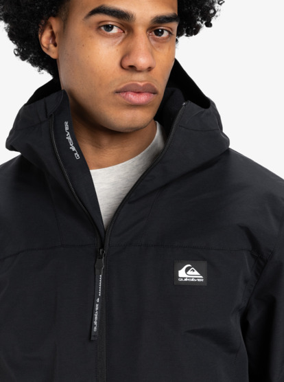quiksilver, Overcast 3K Warm - Veste imperméable à capuche pour Homme, BLACK (kvj0) Overcast 3K Warm - Waterproof Hooded Jacket for Men  EQYJK04202