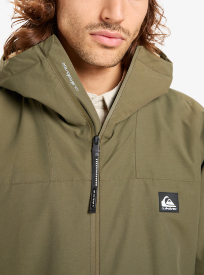 quiksilver, Overcast 3K Parka - Waterproof Hooded Jacket for Men, GRAPE LEAF (cre0) Overcast 3K Parka - Waterproof Hooded Jacket for Men  EQYJK04203