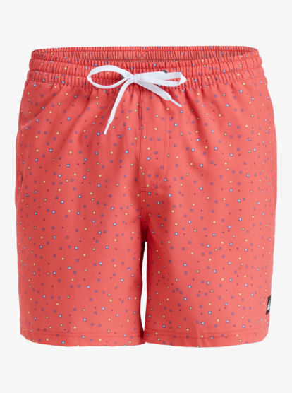 quiksilver, Surfsilk Straight 16" - Swim Shorts for Men, SPICED CORAL MINI CHAOS (mlh2) Surfsilk Straight 16" - Swim Shorts for Men  EQYJV04107