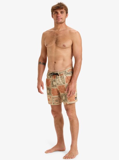 quiksilver, Surfsilk Straight 16" - Schwimmshorts für Männer, KHAKI FREEDOM FROM THE CHAOS (cjz7) Surfsilk Straight 16" - Swim Shorts for Men  EQYJV04107