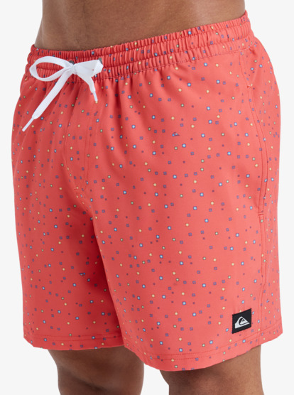 quiksilver, Surfsilk Straight 16" - Swim Shorts for Men, SPICED CORAL MINI CHAOS (mlh2) Surfsilk Straight 16" - Swim Shorts for Men  EQYJV04107