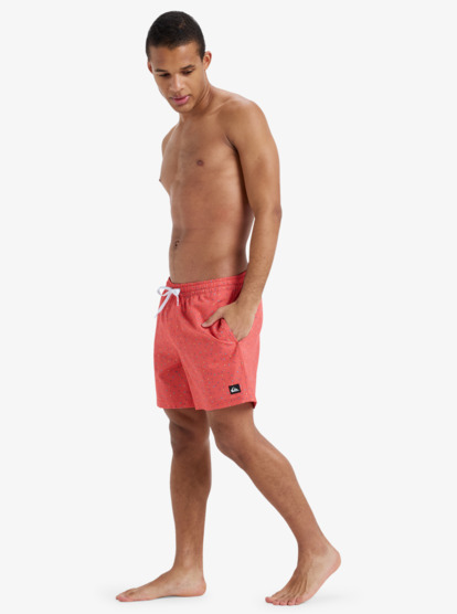 quiksilver, Surfsilk Straight 16" - Swim Shorts for Men, SPICED CORAL MINI CHAOS (mlh2) Surfsilk Straight 16" - Swim Shorts for Men  EQYJV04107