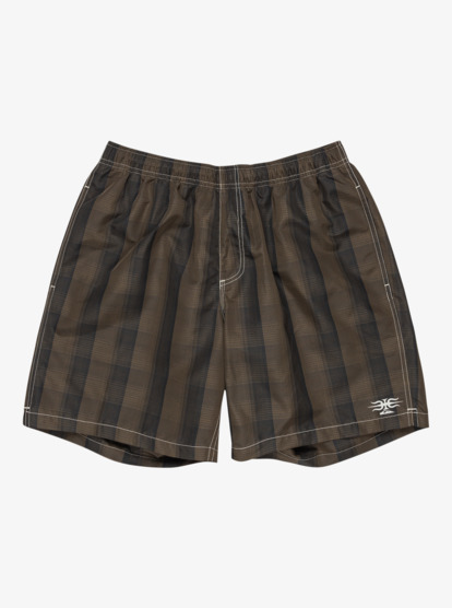Mercury Plaid Volley - 16" Swim Shorts for Men  EQYJV04154
