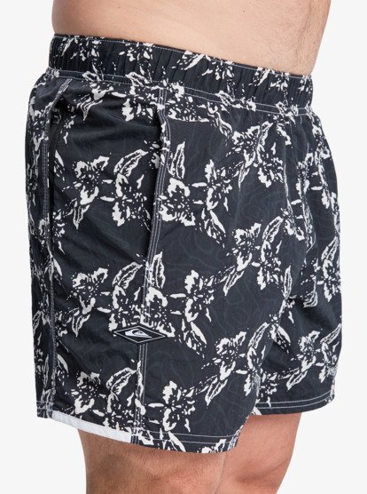 quiksilver, Diamond Arch Printed 15" - Short de bain pour Homme, BLACK INTERPETAL (kvj6) Diamond Arch Printed 15" - Swim Shorts for Men  EQYJV04181