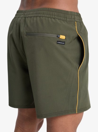 Stretch Piped Volley 16" - Swim Shorts for Men  EQYJV04211