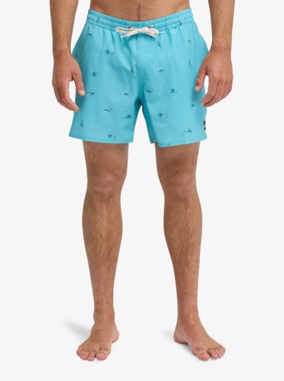 Stretch Printed Volley 16" - Swim Shorts for Men  EQYJV04217