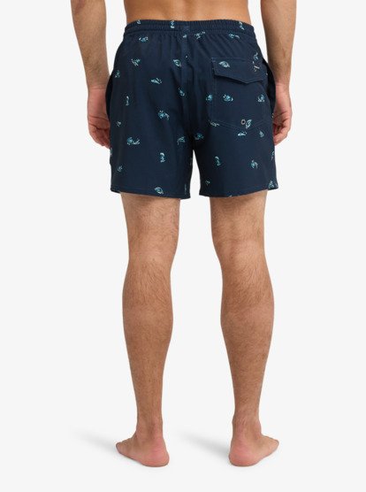 Stretch Printed Volley 16" - Swim Shorts for Men  EQYJV04217