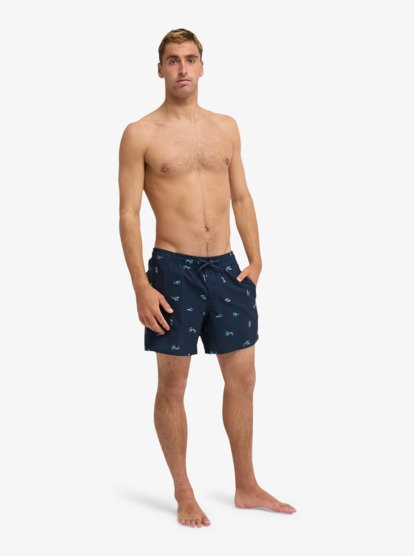 Stretch Printed Volley 16" - Swim Shorts for Men  EQYJV04217