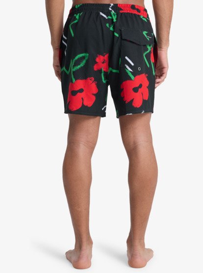 Stretch Printed Volley 16" - Swim Shorts for Men  EQYJV04217