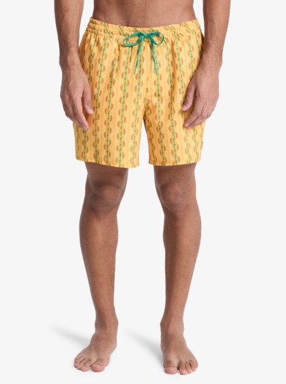 Stretch Printed Volley 16" - Swim Shorts for Men  EQYJV04217
