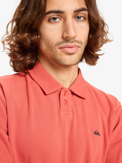 quiksilver, Mw Pique Polo - Polo à manches courtes pour Homme, MINERAL RED (mmz0) Mw Pique Polo - Short Sleeve Polo Shirt for Men  EQYKT04392