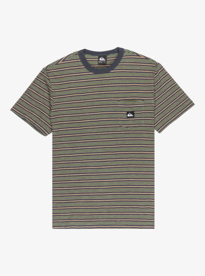 quiksilver, Onyx Striped - T-shirt de manga curta para homem, FALLEN ROCK ONYX STRIPE (tzc3) Onyx Striped - Short Sleeve T-Shirt for Men  EQYKT04393