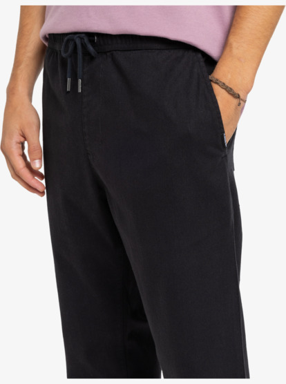quiksilver, Taxer Straight Twill - Pantalon à taille élastique pour Homme, BLACK (kvj0) Taxer Straight Twill - Elastic Waist Pants for Men  EQYNP03333