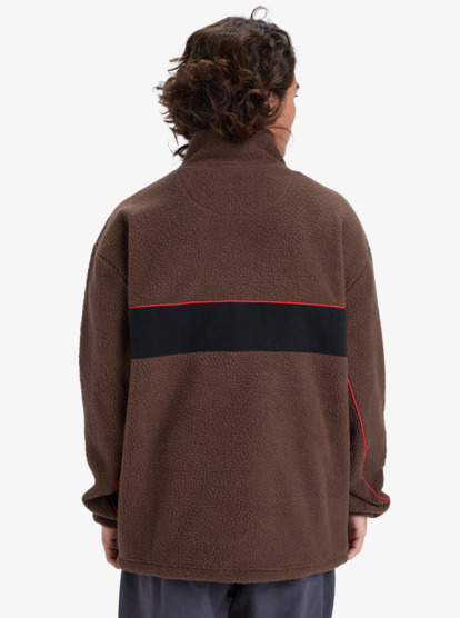 quiksilver, Omni Sherpa Hz - Half-Zip Technical Fleece for Men, CHOCOLATE BROWN (csd0) Omni Sherpa Hz - Half-Zip Technical Fleece for Men  EQYPF03064