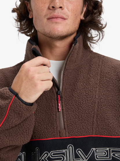quiksilver, Omni Sherpa Hz - Half-Zip Technical Fleece for Men, CHOCOLATE BROWN (csd0) Omni Sherpa Hz - Half-Zip Technical Fleece for Men  EQYPF03064