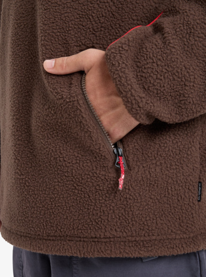 quiksilver, Omni Sherpa Hz - Half-Zip Technical Fleece for Men, CHOCOLATE BROWN (csd0) Omni Sherpa Hz - Half-Zip Technical Fleece for Men  EQYPF03064