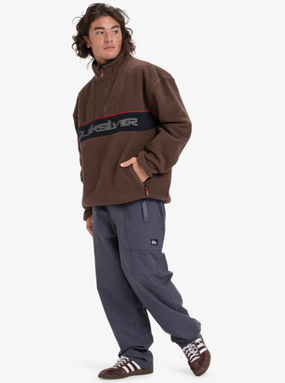 quiksilver, Omni Sherpa Hz - Half-Zip Technical Fleece for Men, CHOCOLATE BROWN (csd0) Omni Sherpa Hz - Half-Zip Technical Fleece for Men  EQYPF03064