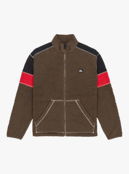 quiksilver, Clean Coast Block - Full Zip Fleece for Men, CHOCOLATE BROWN (csd0) Clean Coast Block - Full Zip Fleece for Men  EQYPF03065