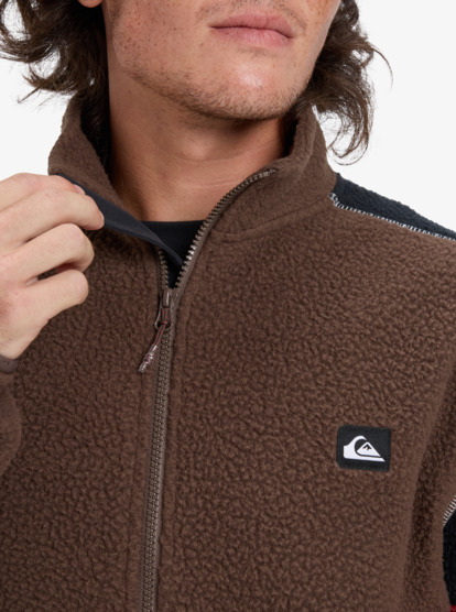 quiksilver, Clean Coast Block - Full Zip Fleece for Men, CHOCOLATE BROWN (csd0) Clean Coast Block - Full Zip Fleece for Men  EQYPF03065