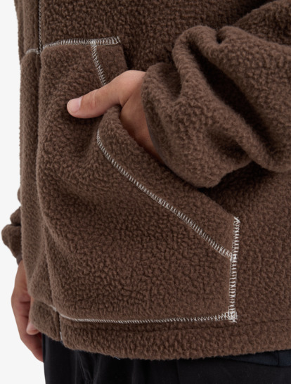 quiksilver, Clean Coast Block - Full Zip Fleece for Men, CHOCOLATE BROWN (csd0) Clean Coast Block - Full Zip Fleece for Men  EQYPF03065