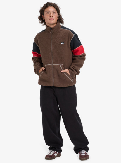 quiksilver, Clean Coast Block - Full Zip Fleece for Men, CHOCOLATE BROWN (csd0) Clean Coast Block - Full Zip Fleece for Men  EQYPF03065