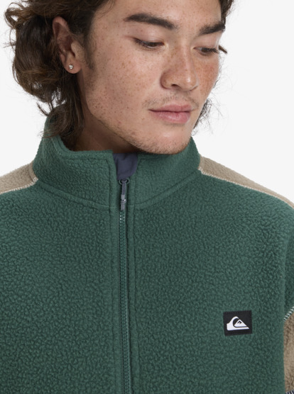quiksilver, Clean Coast Block - Fleece met Rits voor Heren, TREKKING GREEN (tkr) Clean Coast Block - Full Zip Fleece for Men  EQYPF03065