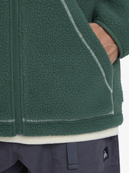 quiksilver, Clean Coast Block - Fleece met Rits voor Heren, TREKKING GREEN (tkr) Clean Coast Block - Full Zip Fleece for Men  EQYPF03065